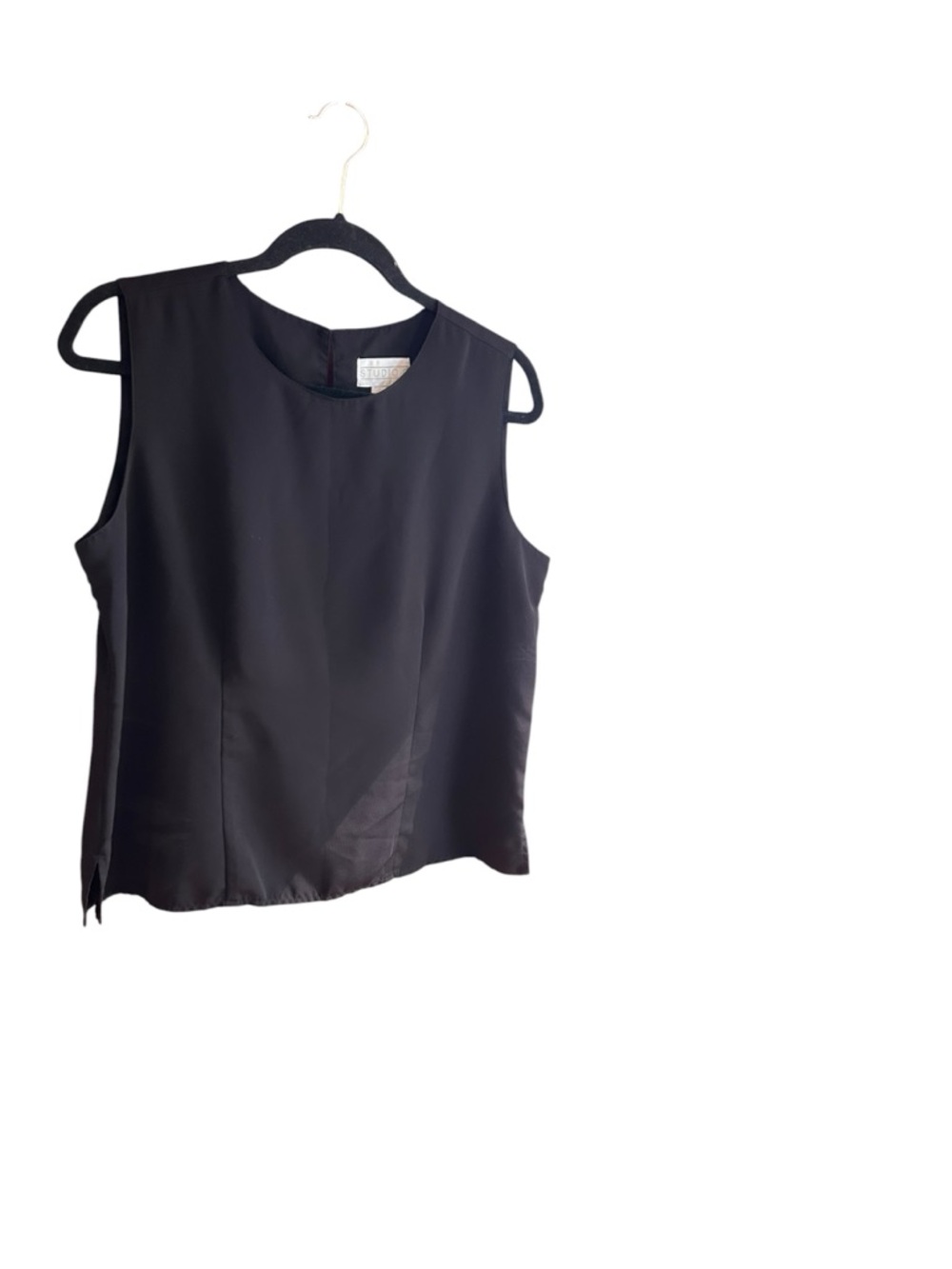 Studio C black vintage sleeveless blouse Sz L